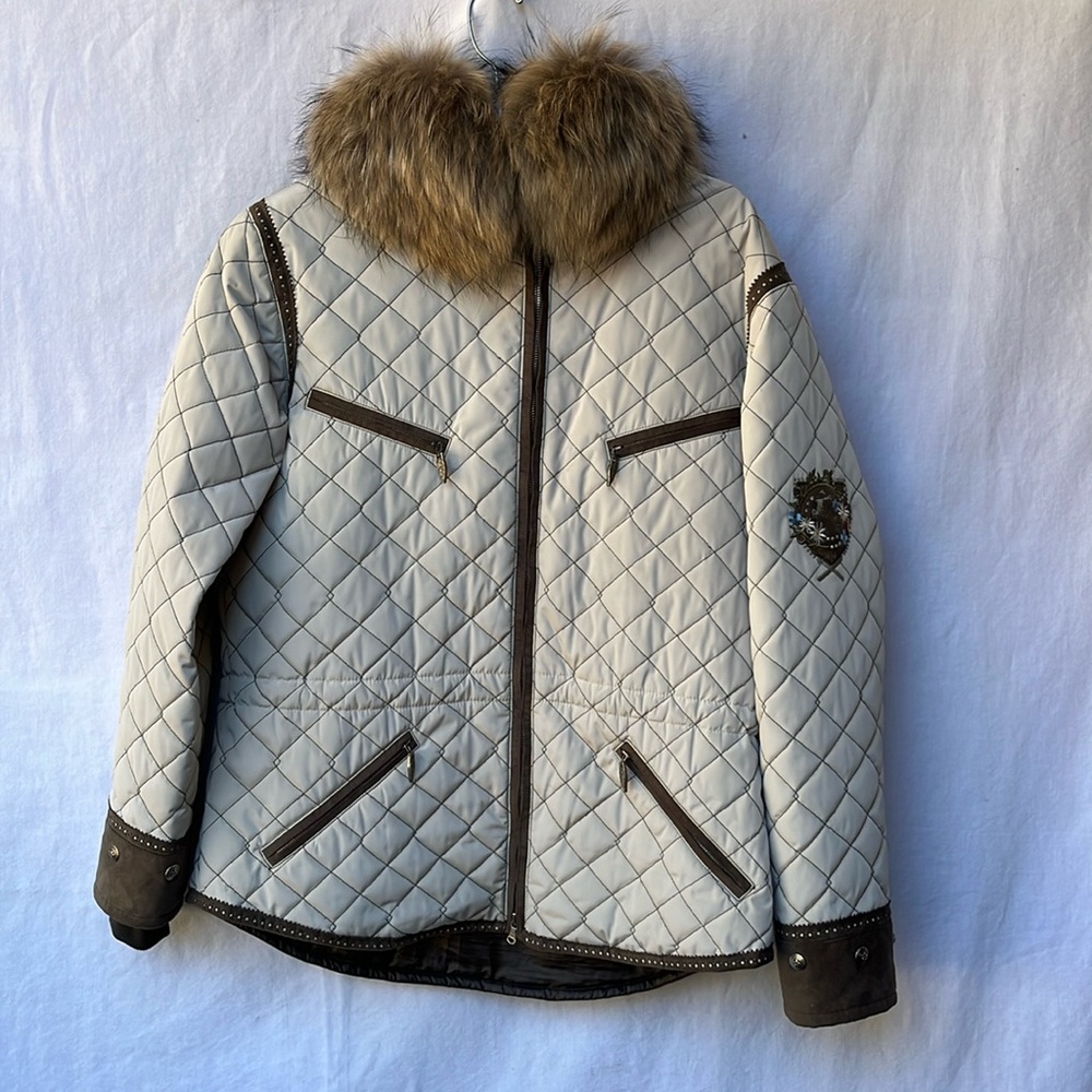 M.Miller Ski coat with detachable real fur hood surrounding. Sz LG